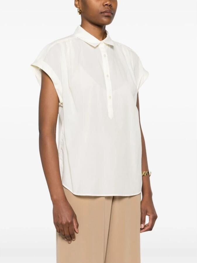 Woolrich Witte Klassieke Kraag Shirt Kapmouwen White Dames - Foto 3
