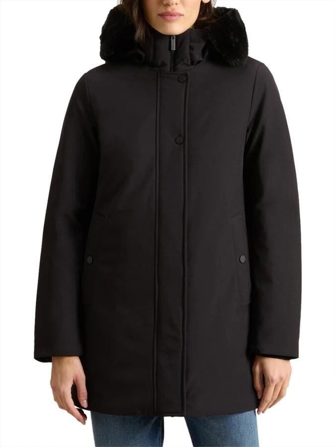 Woolrich Zwarte stretch polyester donsjack Black Dames - Foto 4