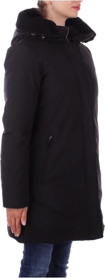 Woolrich Zwarte Gewatteerde Eendendons Jas Black Dames
