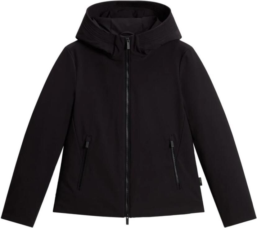 Woolrich Zwarte Softshell Hooded Winterjas Black Dames - Foto 7