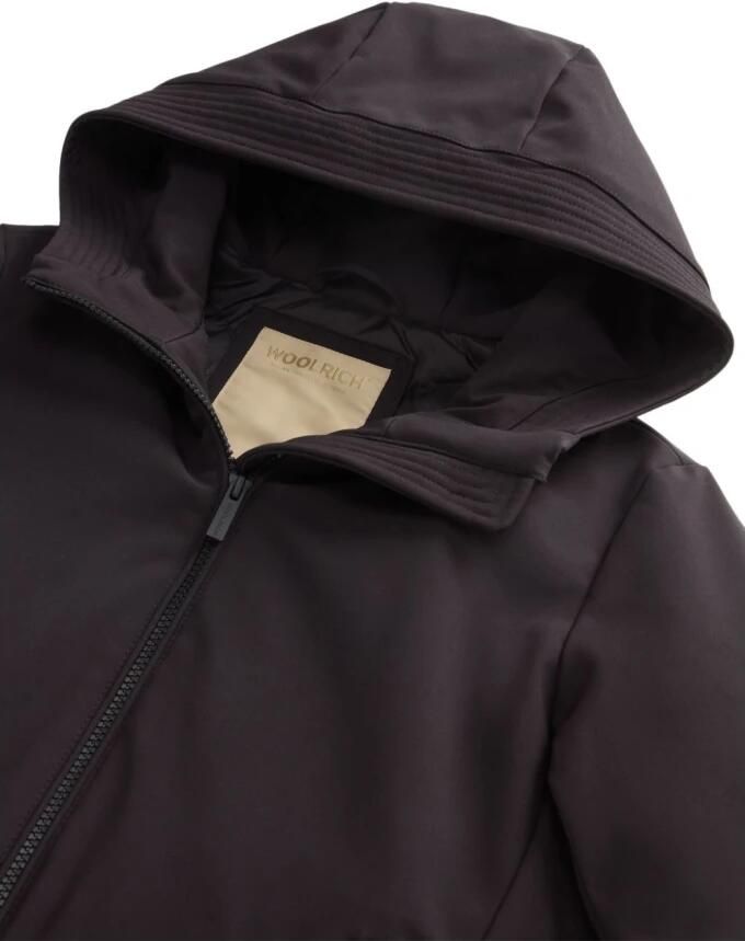 Woolrich Zwarte Softshell Hooded Winterjas Black Dames - Foto 5