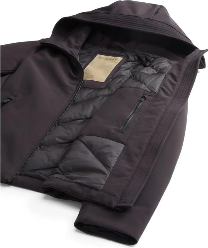 Woolrich Zwarte Softshell Hooded Winterjas Black Dames - Foto 4