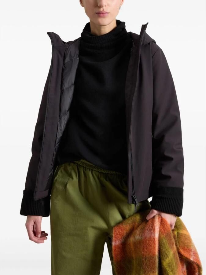 Woolrich Zwarte Softshell Hooded Winterjas Black Dames - Foto 3