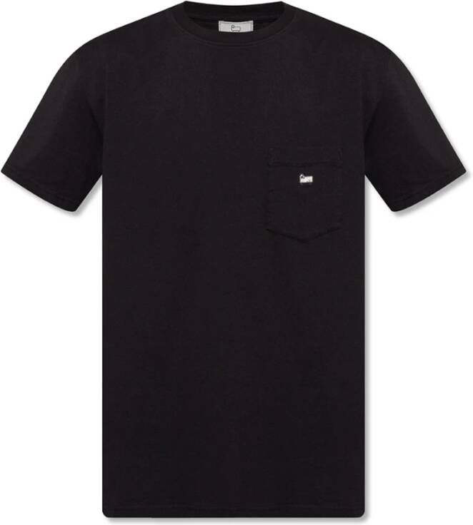 Woolrich Zwart t-shirt met zak Zwart Heren