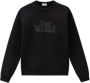 Woolrich Zwarte biologisch katoenen sweatshirt met logo Zwart - Thumbnail 1