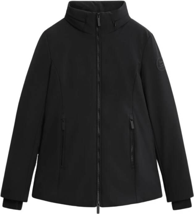 Woolrich Zwarte Firth Jas met verborgen capuchon Zwart Dames