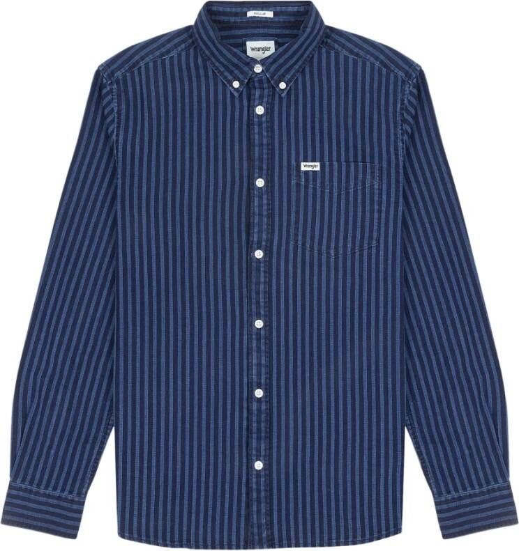 Wrangler Overhemd met zak Blauw Heren