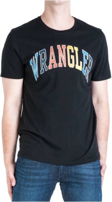 Wrangler T-shirt Rainbow Zwart Heren