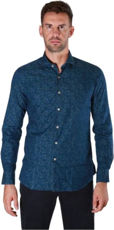 Xacus Bloemen-print shirt Blauw Heren