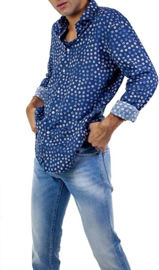 Xacus Casual Shirts Blauw Heren