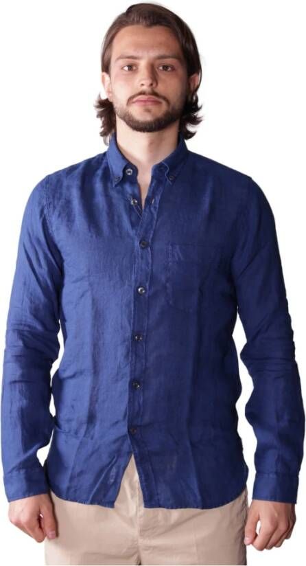 Xacus Heritage Lino Royal Shirt Blauw Heren