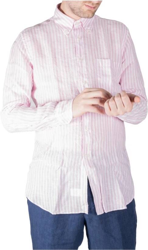 Xacus Larga lijnen shirt Roze Heren