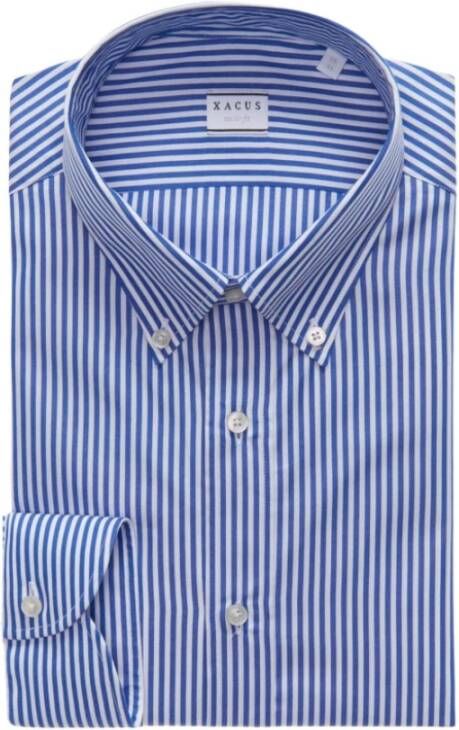 Xacus Permanent kloppend shirt button down kleermaker Blauw Heren