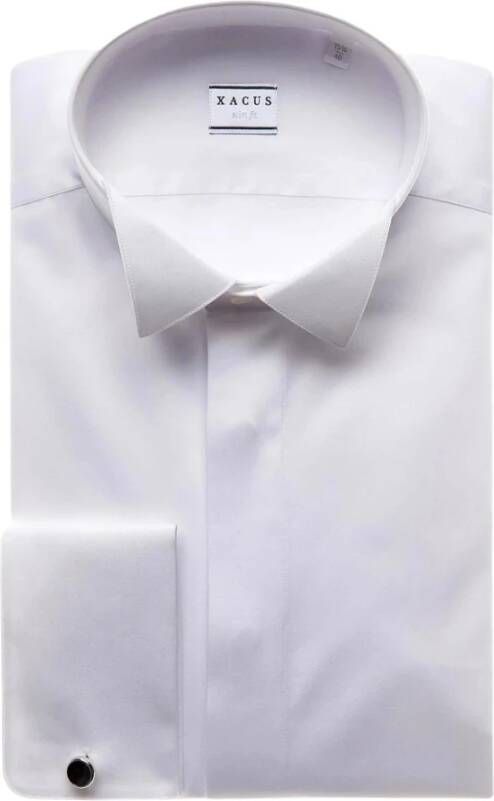 Xacus Diplomatic neck shirt plain Doppy Double Pollses 11231001 Wit Heren