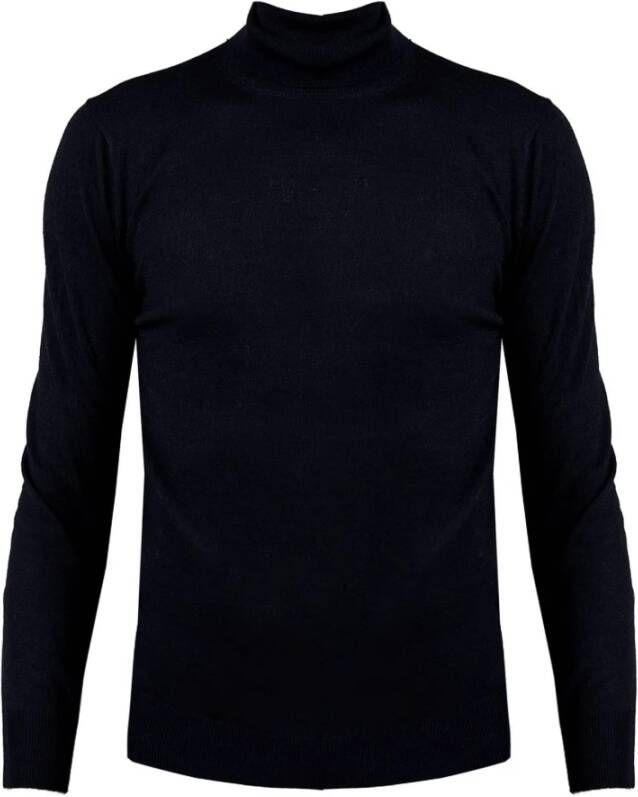 Xagon Man Klassieke Wollen Trui met Geribbelde Afwerking Blue Heren