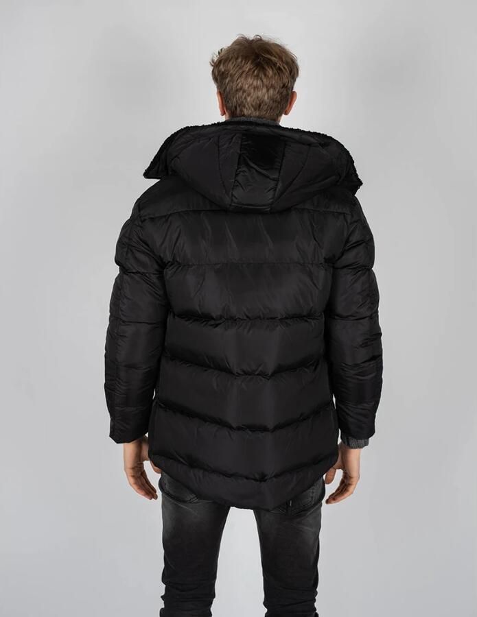 Xagon Man Capuchon Puffer Jas Black Heren