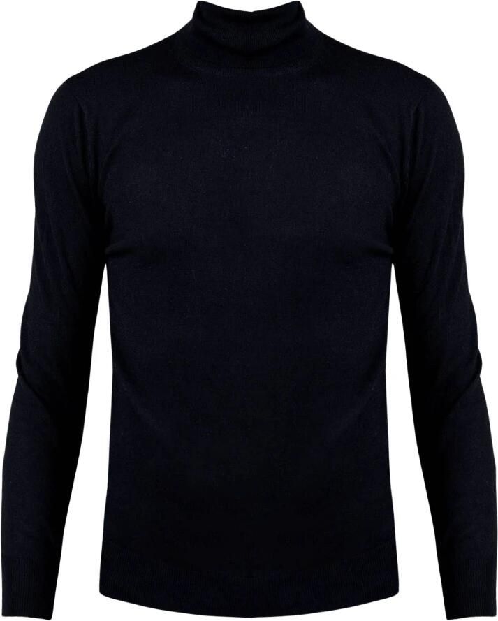 Xagon Man Klassieke Wollen Trui met Geribbelde Afwerking Blue Heren
