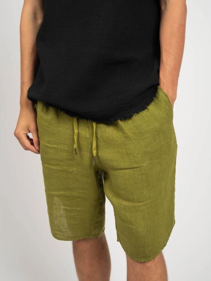 Xagon Man Linnen Shorts Eenvoudige Stijl Italië Green Heren