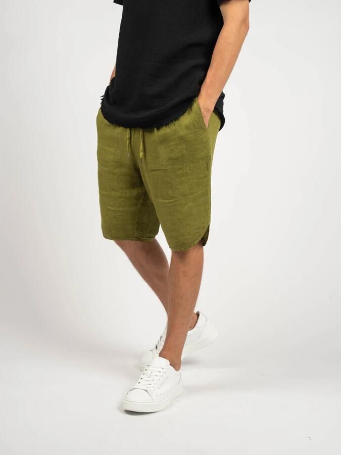 Xagon Man Linnen Shorts Eenvoudige Stijl Italië Green Heren - Foto 3