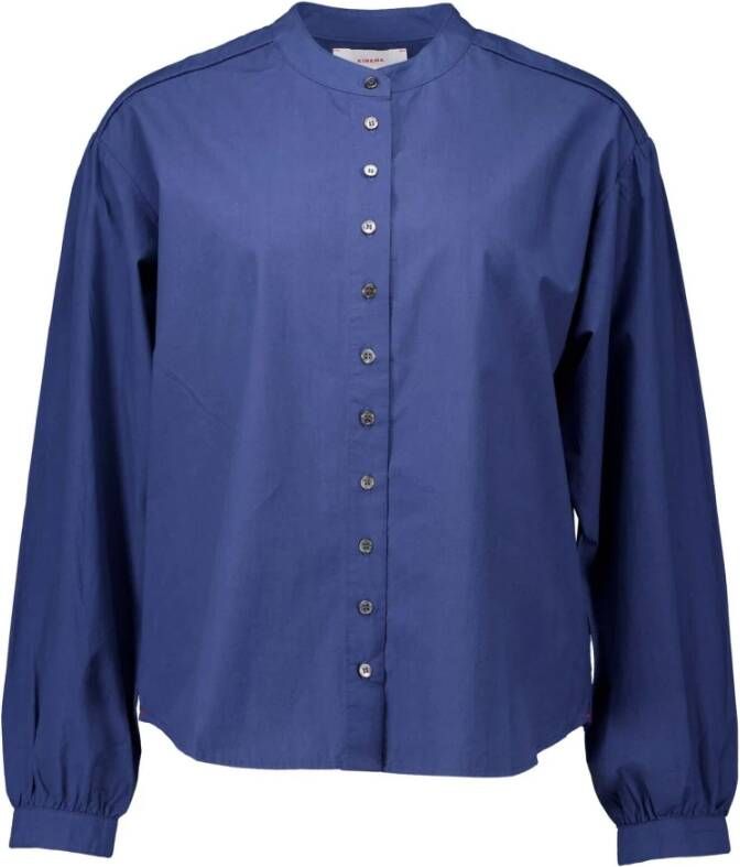 XiRENA Tijdloze Elegante Blauwe Blouse Blauw Dames