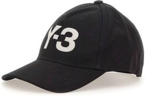 Y-3 Logo Geborduurde Baseballpet van Gerecycled Polyester Zwart Heren
