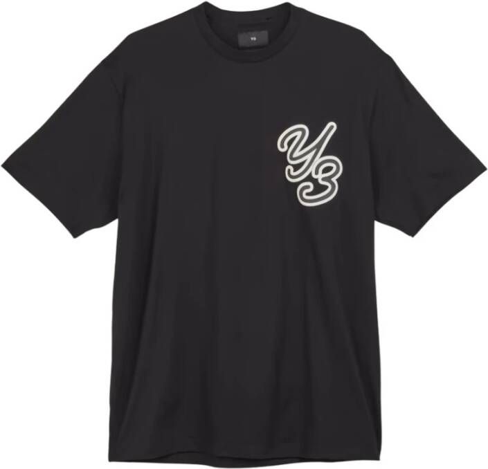 Y-3 Grafisch Minimalistisch T-shirt voor Heren Zwart Heren