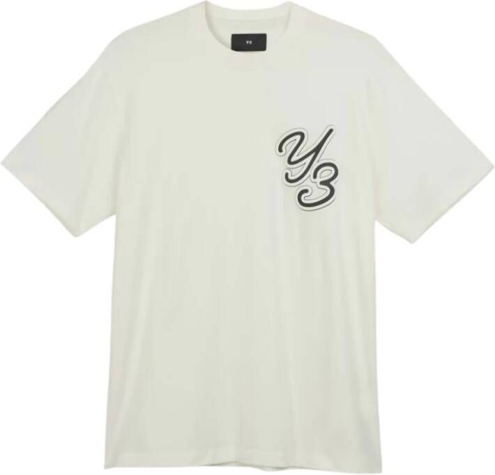 Y-3 Grafisch T-shirt met korte mouwen voor heren Beige Heren