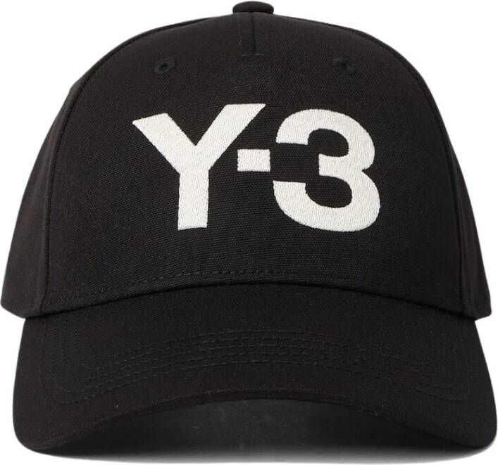 Y-3 Logo Geborduurde Baseballpet van Gerecycled Polyester Black Heren
