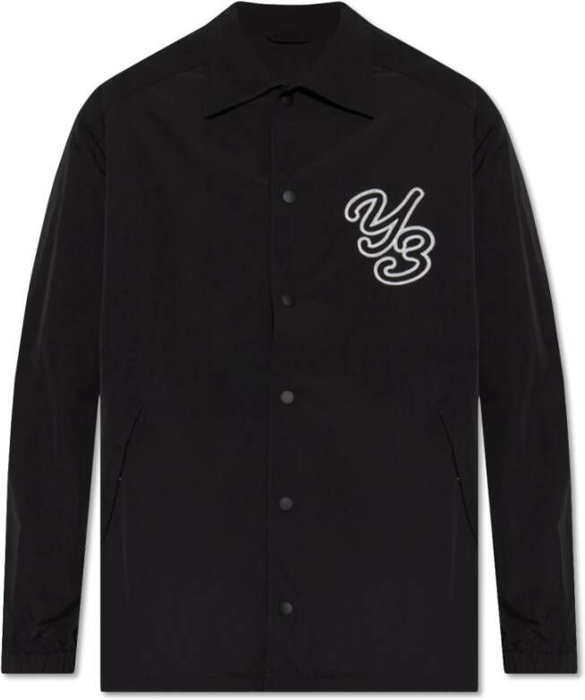 Y-3 Zwart Shirtjack met Geborduurd Logo Black Heren