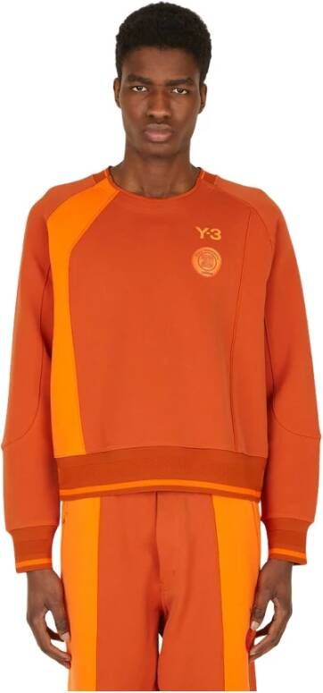 Y-3 Logo Motif Crewneck Sweatshirt Oranje Heren