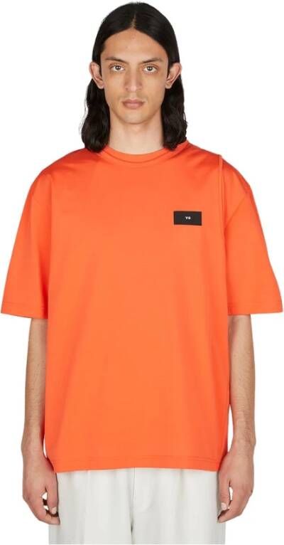 Y-3 Logo Patch T-Shirt Upgrade voor je casual garderobe Orange