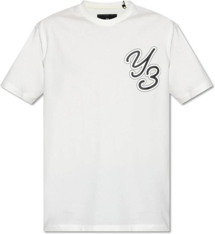 Y-3 Logo T-shirt Beige Heren