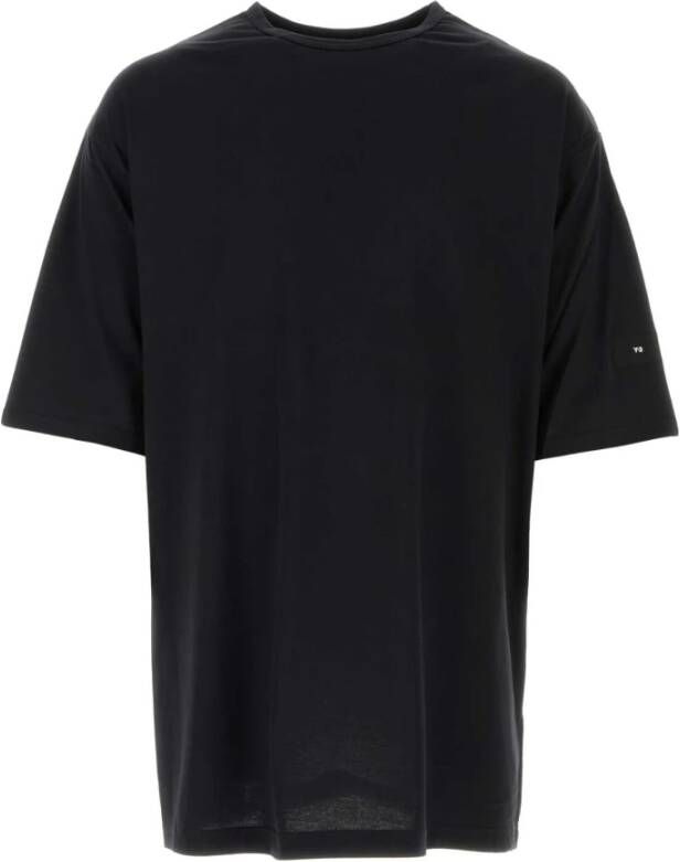 Y-3 Premium Zwart Katoenen T-Shirt Zwart Heren