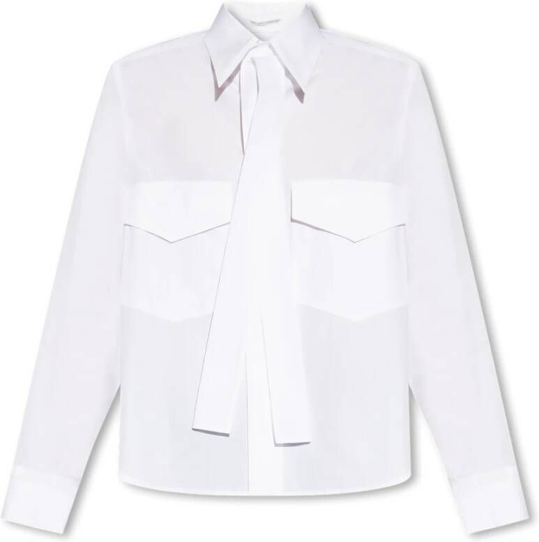 Y-3 Overhemd met stropdasdetail White Dames