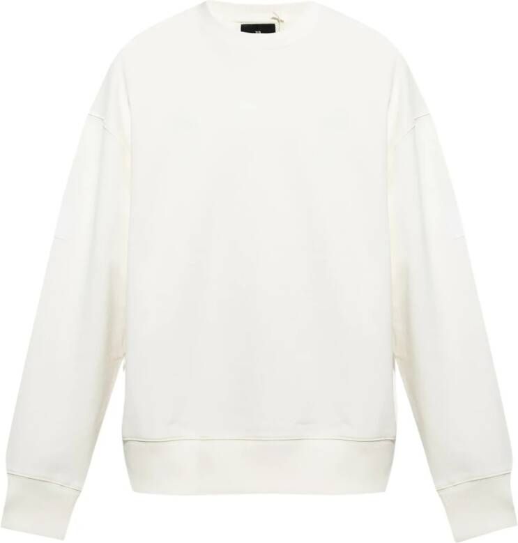 Y-3 Crewneck Sweatshirt met Rubberized Logo White Heren
