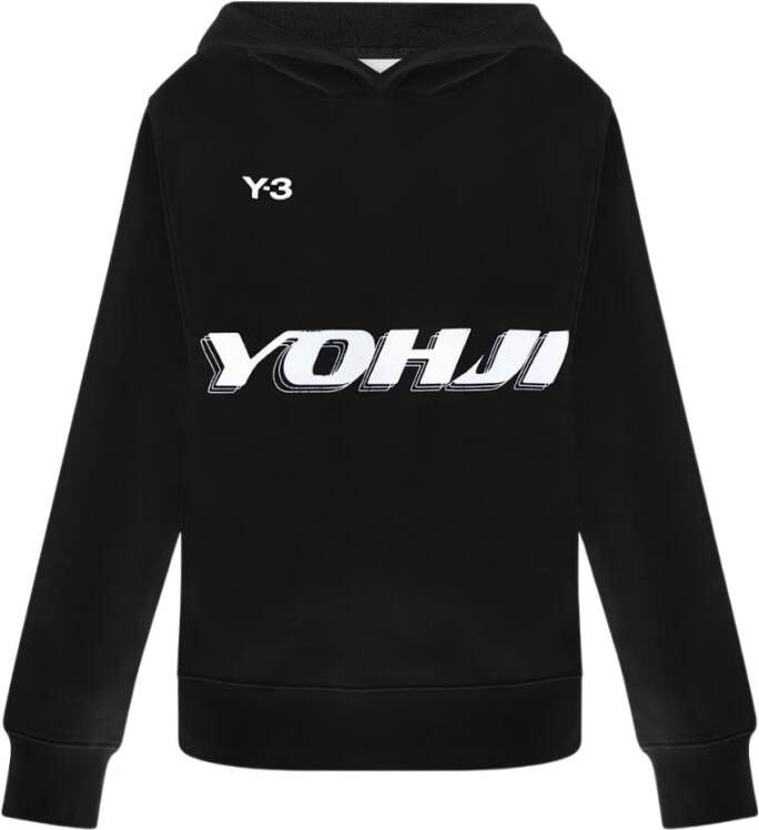 Y-3 Logo print sweatshirt met capuchon Zwart Heren