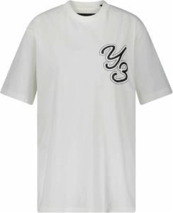 Y-3 Logo-Print Katoenen T-Shirt en Polo Wit Heren
