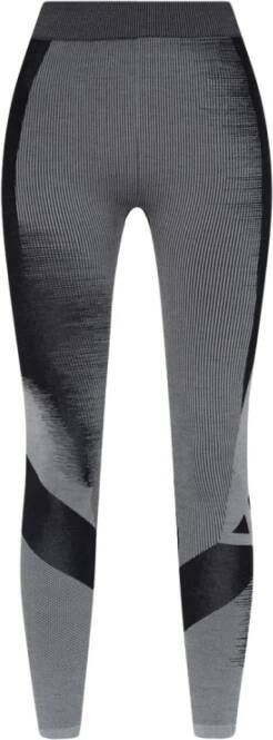 Y-3 Abstract Gestreepte Performance Tights Gray Dames