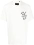 Y-3 Effengekleurd Katoenen Scoop Neck T-Shirt White Heren - Thumbnail 1