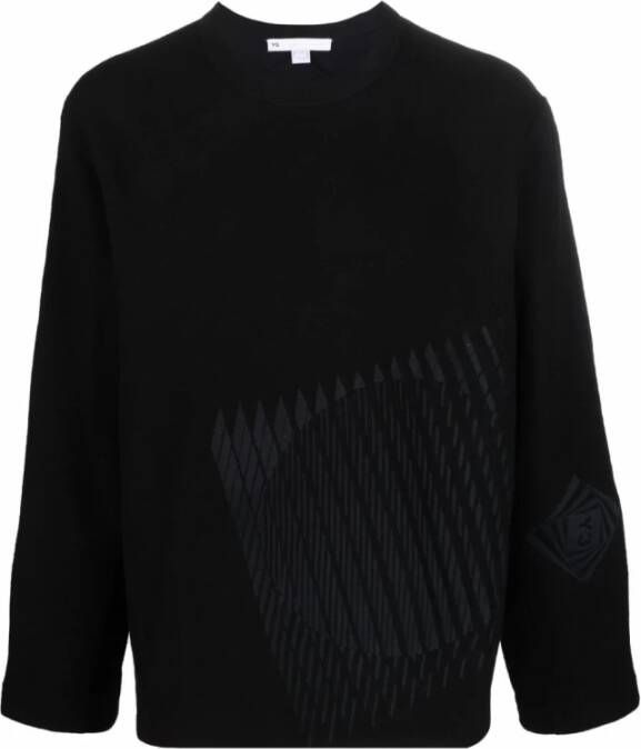 Y-3 Wooly Fleece Grafische Sweatshirt Zwart Heren