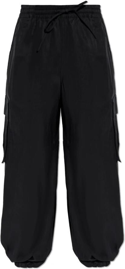 Y-3 Zwarte Wijde Cargo Broek Black Dames