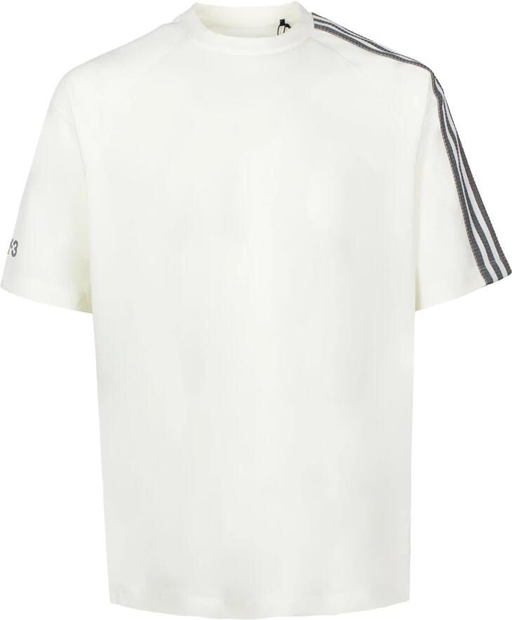 Y-3 Closure Jersey T-shirt met 3-Stripes Logo White Heren