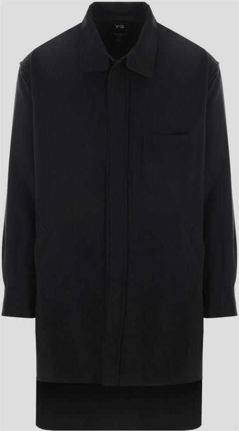 Y-3 Flanellen overshirt in wolmix Black Heren