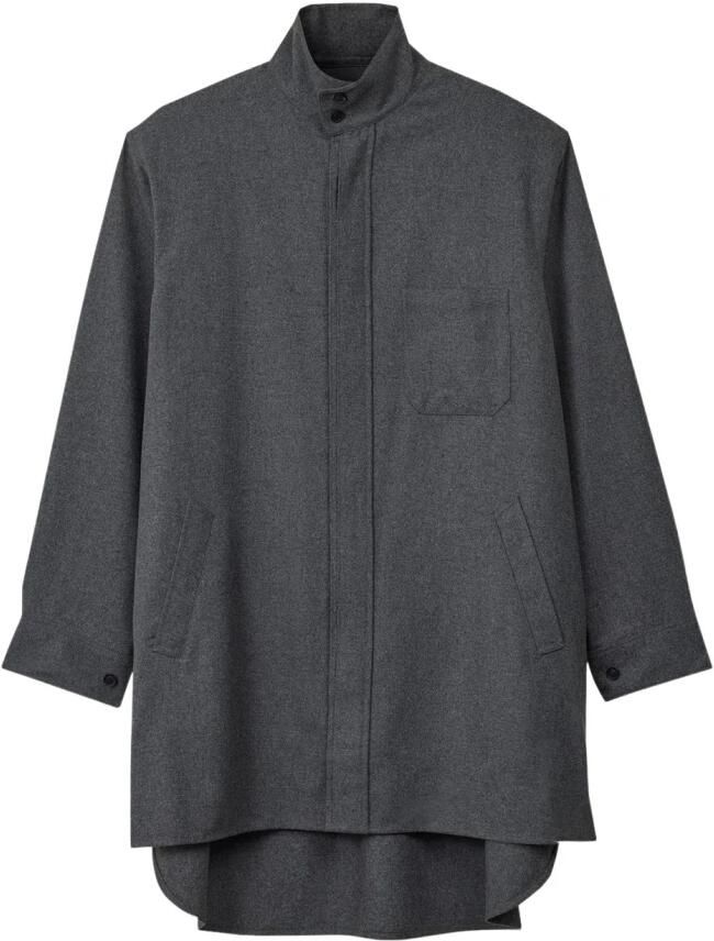 Y-3 Flanellen overshirt in wolmixstof Gray Heren
