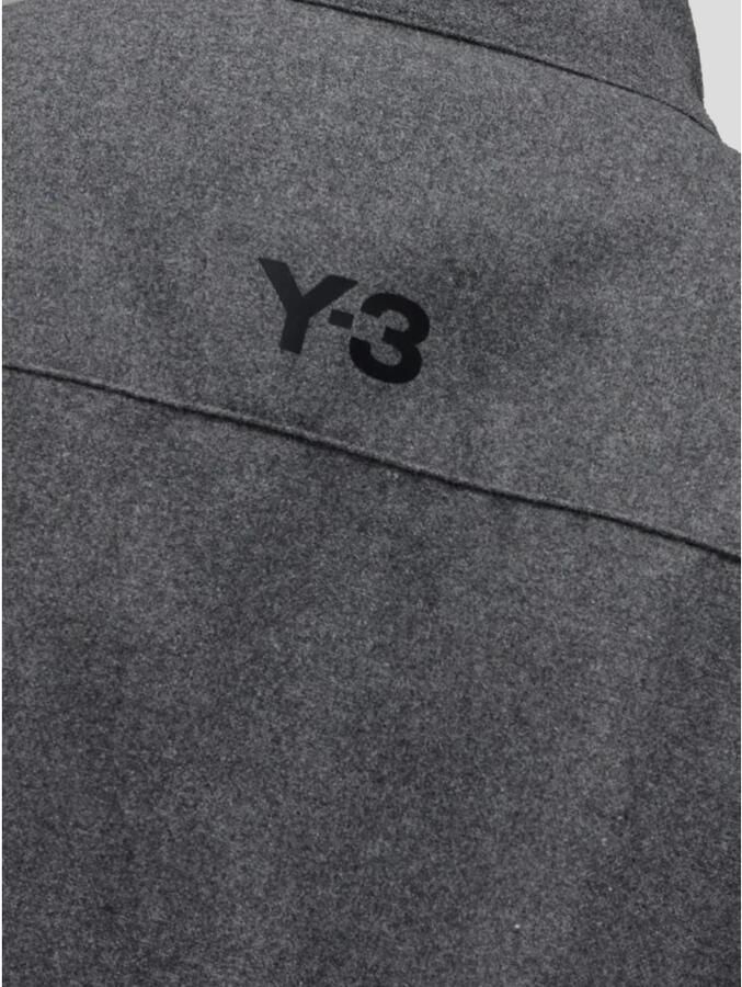 Y-3 Flanellen overshirt in wolmixstof Gray Heren - Foto 2