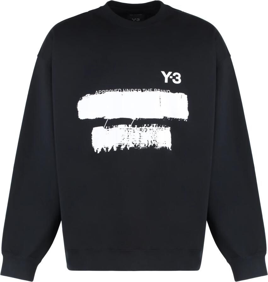 Y-3 Katoenen sweatshirt met voorprint Black Heren