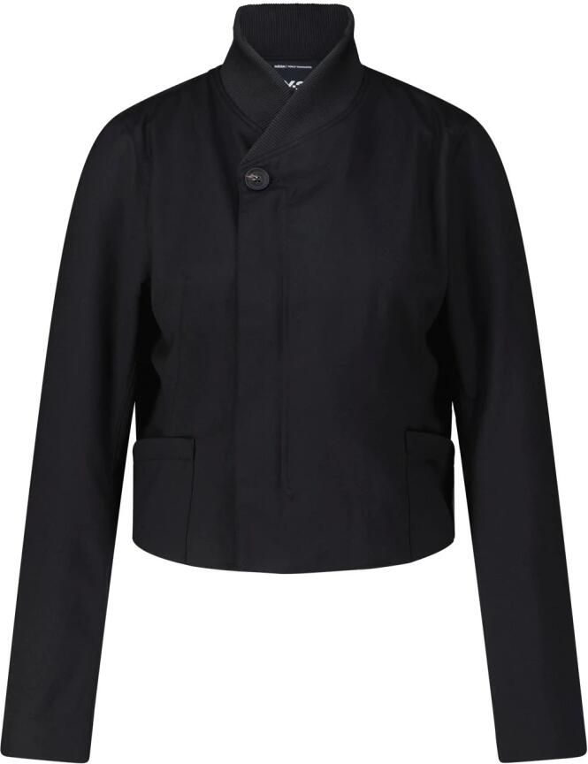 Y-3 Korte Blouson Jas met Drie Strepen Black Dames