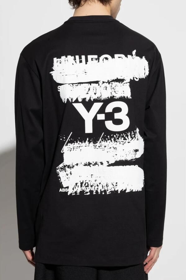 Y-3 Minimalistische Maxi Print Trui met Lange Mouwen Black Heren - Foto 5