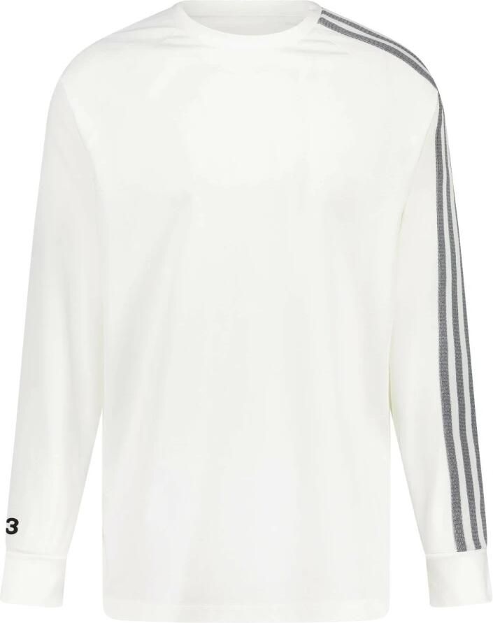 Y-3 Logo & Strepen Longsleeve Losse Pasvorm White Heren