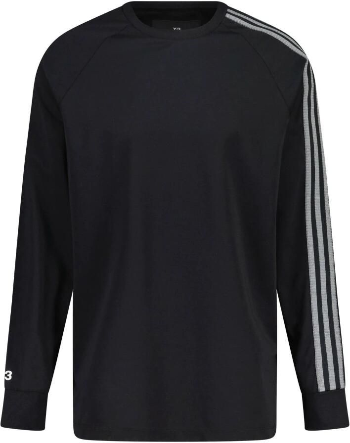 Y-3 Logo Gestreept Longsleeve Losse Pasvorm Shirt Black Heren